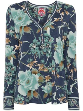 Johnny Was T-shirt The Janie Favorite Henley - Blu