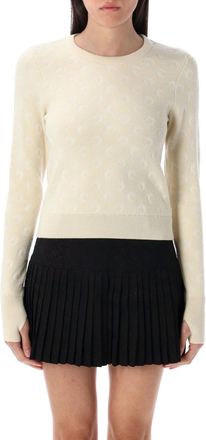 Marine Serre Off White moon-jacquard sweater