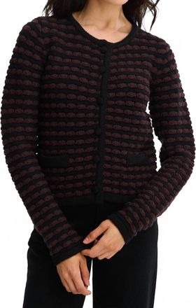 Allison New York Womens Maria Cardigan In Black Brown
