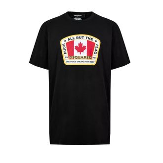 Dsquared2 Canadian Flag Patch T-Shirt in Black