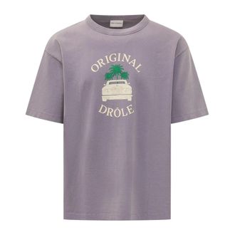 Dr&ocirc;le de Monsieur Tops, Heren, Paars, M, Katoen, Car Palms Tee