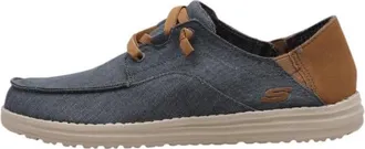 Skechers Mens Melson Planon Slip-On Sneakers, Navy Canvas/Suede, 11 UK
