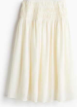 H&M Crêpejupe mit Smokbund - White