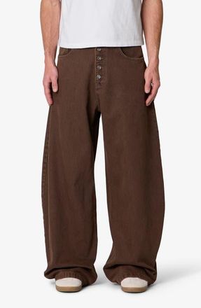mnml Exposed Shank Relaxed Barrel Leg Jeans in Brown at Nordstrom, Size 34