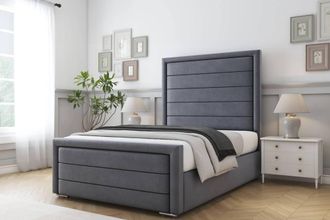 Comfort Beds Anna Plush Bed Frame With Mattress-50 Upholstered in Dark Grey | Size: King