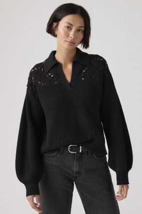 Levi's Jersey polo de croch&eacute; Bianca - Mujer - XS - Negro / Anthracite Night