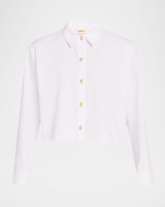 L'agence Cosette Cropped Button-Front Shirt