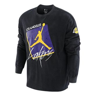 Nike Jordan Air Jordan Los Angeles Lakers Courtside Max90 Long-sleeve T-shirt Black DV5748-010
