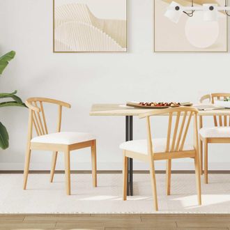 vidaXL Vidaxl Sedia Da Pranzo 2 Pz Legno Di Gomma Massiccio Naturale E