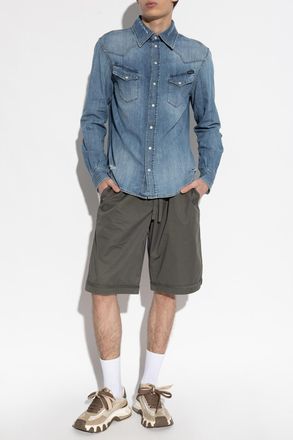 Dolce & Gabbana Denim Shirt With vintage Effect, Mens, Blue