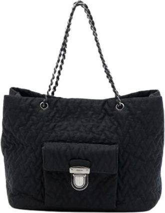 Prada Pre-owned Quilted Nylon Satchel - Dames - Vintage Shopper - Zwart - ONE Size - Nylon - Vintage