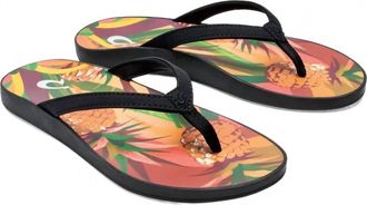Olukai Womens Puawe Sandals In Black/pineapple
