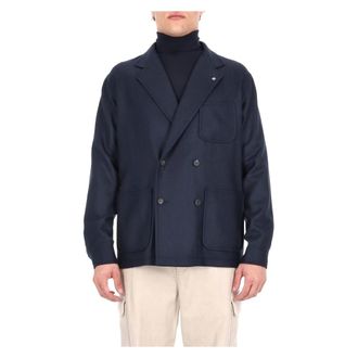 Tagliatore Heren, Jassen, Blauw, Maat: XL Wol