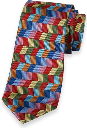Paul Fredrick Geometric Woven Silk Tie