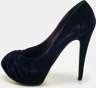 Gina Purple Velvet Claire Platform Pumps