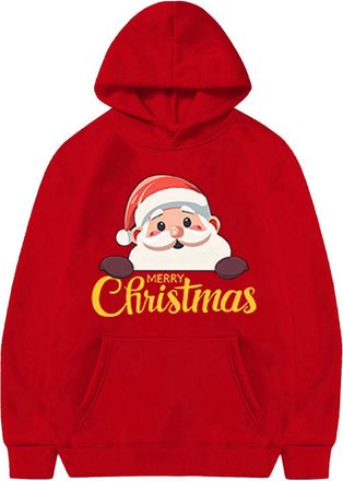 Generic Boys Girls Hoodie Christmas Sweatshirt Fashion Graphic Hooded Long Sleeve Xmas Pullover Tops Teen Girls Cute Cartoon Print School Jumpers Casual Loose