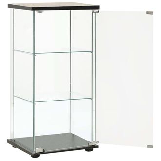 Berkfield Home Storage Cabinet Tempered Glass Black