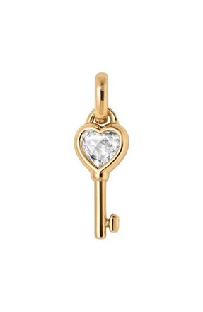 Made by Mary CZ Heart Key Charm in Gold at Nordstrom