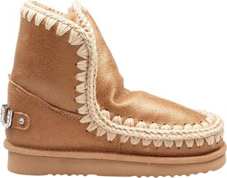 Mou Eskimo 18 Sheepskin Ankle Boot In Tobacco Color With Applied Zirconia
