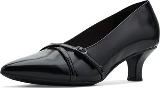 Clarks Womens Kepley Star, Black Leather, 6.5 Wide