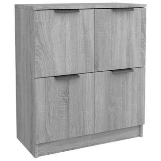 Berkfield Home Sideboards 2 pcs Grey Sonoma 60x30x70 cm Engineered Wood | Size: 60 x 30 x 70 cm