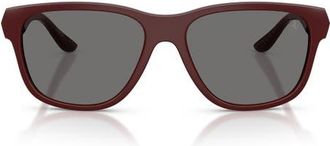 Ferrari 57mm Polarized Pillow Sunglasses in Red Bordaux Matte /Grey at Nordstrom