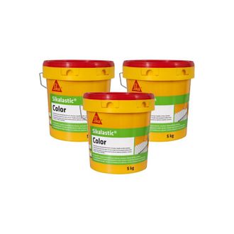 Sika Lote De 3 Revestimientos Impermeables Flexibles Para Tejados Sika Sika Lastic Color - Blanco - 5kg