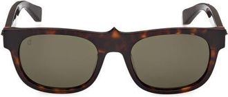 Christian Louboutin 54mm Square Sunglasses in Classic Havana /Bronze at Nordstrom