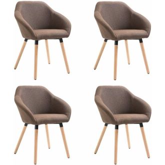 vidaXL Sillas De Comedor 4 Unidades Tela Marr&oacute;n Vidaxl