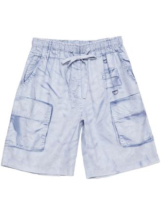 Acne Studios printed knee-length shorts - women - Cotton/Linen/Flax - 34 - Blue