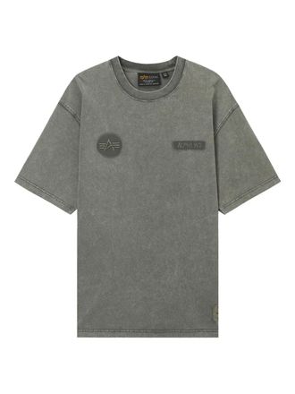 Alpha Industries Katoenen T-shirt met logopatch - Groen