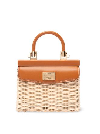 Rodo Wicker And Leather Small Handbag