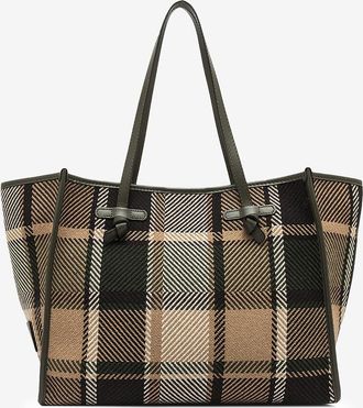 Gianni Chiarini Shopper aus Tartan-Stoff und Leder Marcella