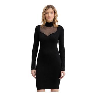 Guess Lucy Mini Jurk - Dames - Korte kleedjes - Zwart - M - Polyester - Kleedjes