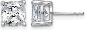 Diamond2Deal 14k Gold 4ctw Cushion Lab Grown Diamond Stud Earrings VS Clarity, G-H Color