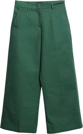 Max Mara Zircone Wijde Broek - Dames - Wijde Broeken - Groen - 2XL - Katoen - Broeken