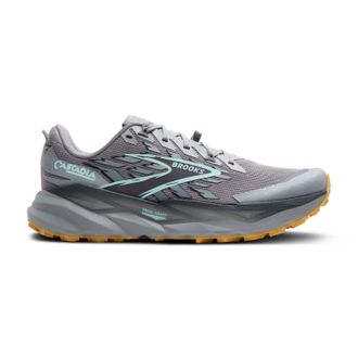 Brooks MenS Cascadia 19 Running Shoes In Alloy/ebony/orange