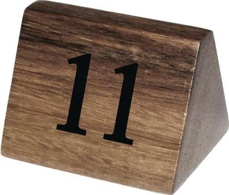 Olympia CL393 - Dieci segnaposto numerici in legno, decorativi, per ristoranti, con numeri da 11 a 20, colore arancione - Olympia