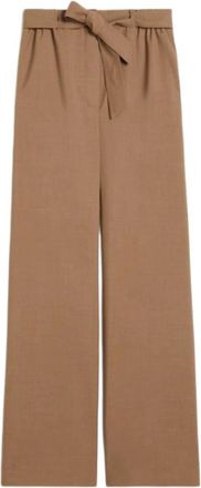 Max Mara Broeken, Dames, Bruin, S, Wol, Wide Broeken