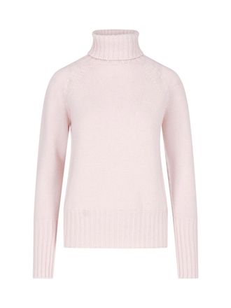 Drumohr Pink Merino Wool Turtleneck Sweater