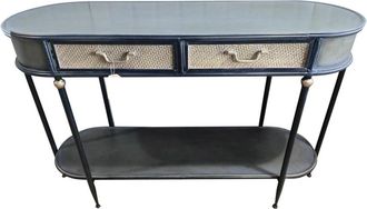 Wanderlust Deco Recibidor 2 cajones y 1 balda de metal blanco 125x41x81h cm