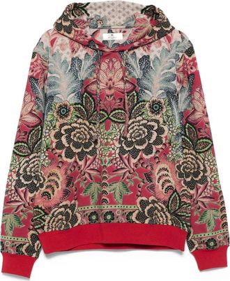 Etro Felpa a fiori con cappuccio - Rosso