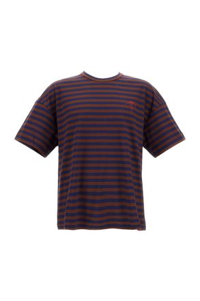 Plan C Striped Crew-Neck Cotton T-Shirt With Embroidered Detail