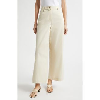 Toccin Nell Cotton Twill Wide Leg Pants in Almond at Nordstrom, Size 12