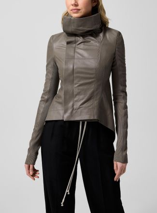 Rick Owens Womens Naska lambskin leather biker jacket