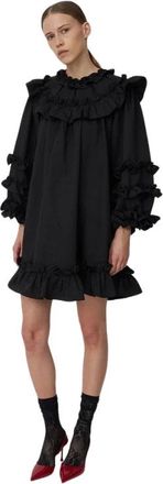 Stella Nova Kleedjes, Dames, Zwart, L, Polyester, Light Weight Mini Frill Dress