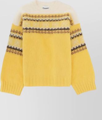 Ganni knitwear crew neck long sleeve pattern