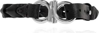 Ferragamo Gevlochten Gancini Armband - Heren - Armbanden - Zwart - ONE Size - Leer - Accessoires