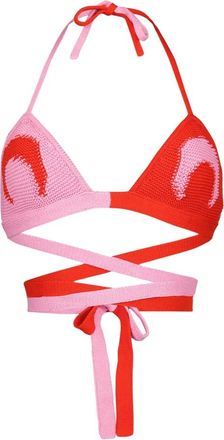 Marine Serre Crochet Knit Moon Bra - Dames - Bikinis - Veelkleurig - M - Katoen - Badmode