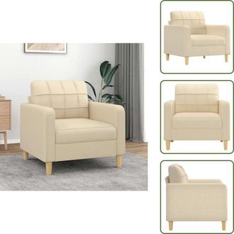 vidaXL Poltrona per casa - vidaXL Poltrona Crema 60 cm in Tessuto - Poltrona con imbottitura